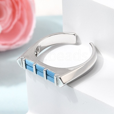 Brass Micro Pave Cubic Zirconia Cuff Open Rings for Women RJEW-L343-02P-01-1
