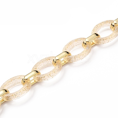 Handmade Transparent Acrylic & CCB Plastic Cable Chains AJEW-JB00827-1