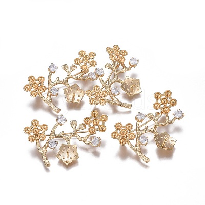Brass Brooch Findings KK-L180-041G-1