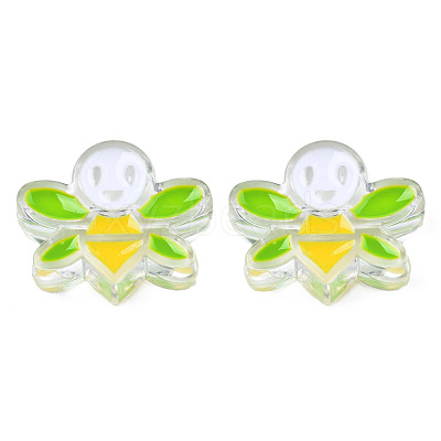 Transparent Acrylic Enamel Beads TACR-N012-007B-1