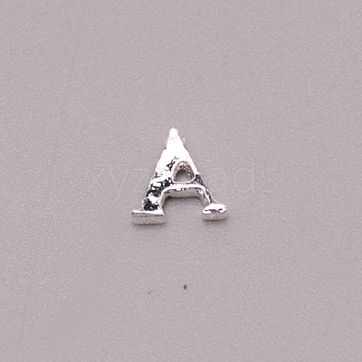 Letter A~Z Alloy Rhinestone Cabochons MRMJ-WH0072-92A-1