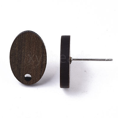 Walnut Wood Stud Earring Findings MAK-N033-006-1