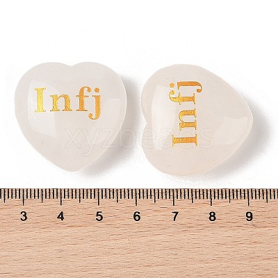 Natural Quartz Crystal Heart Engraving MBTI Figurines Statues for Home Office Desk Decorations G-K353-05C-1