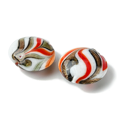 Handmade Gold Sand Lampwork Beads FOIL-B001-02A-1