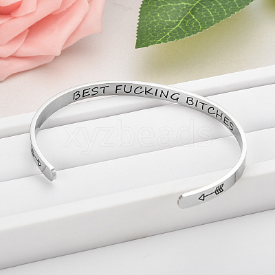Inspirational Stainless Steel Cuff Bangles for Men Women FS-WG0E735-11-1