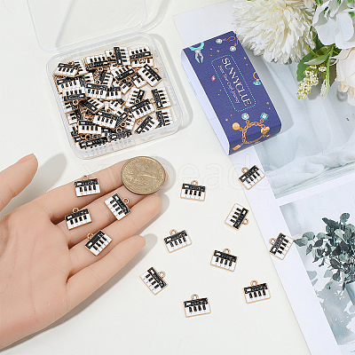 60Pcs Alloy Enamel Piano Charms FIND-SC0021-63-1