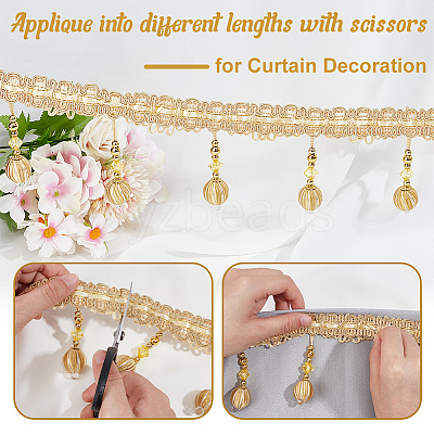 Curtain Plastic Beaded Fringe Trim OCOR-WH0090-69D-1