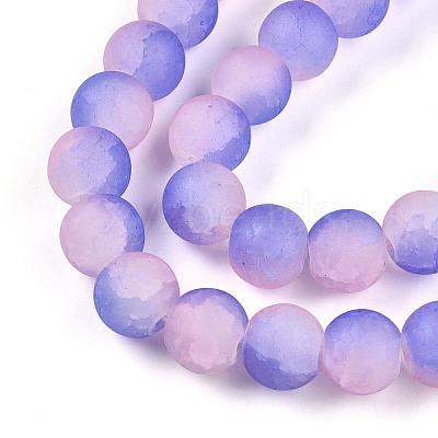 Crackle Glass Beads Strands GLAA-N009-10mm-08-1