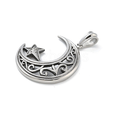 304 Stainless Steel Big Pendants STAS-B077-02AS-05-1
