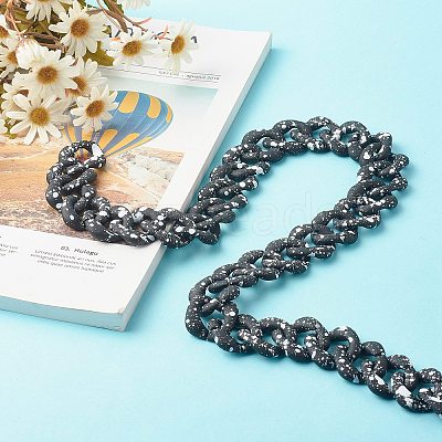 Spray Painted CCB Plastic Curb Chains AJEW-JB01046-04-1