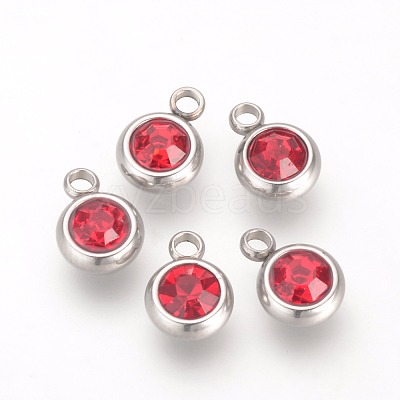 201 Stainless Steel Rhinestone Charms STAS-S068-M-1