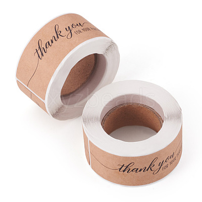 2 Rolls Rectangle Thank You Theme Paper Stickers DIY-TA0013-47C-1