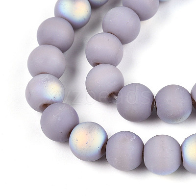 Frosted Opaque Glass Beads Strands LS-GLAA-T032-P8mm-MBB07-1