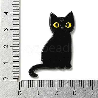 Halloween Black Cat Acrylic Pendants MACR-U005-01A-1