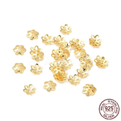 925 Sterling Silver Bead Caps STER-F055-10G-1