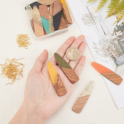 DIY Wooden Dangle Earring Making Kits DIY-OC0006-39-1