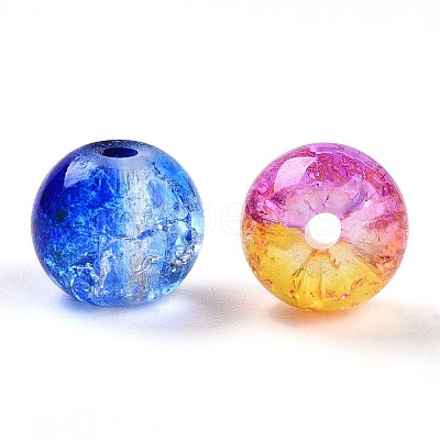 Baking Paint Transparent Crackle Glass Beads DGLA-Q018-8mm-M01-1