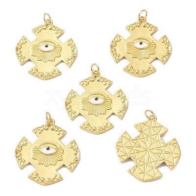 Brass Enamel Pendants KK-C223-20G-1