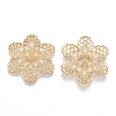 Brass Fancy Bead Caps KK-T038-109G-1