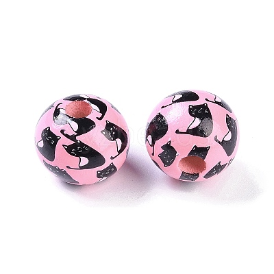 Printed Wood Beads WOOD-C017-01D-1