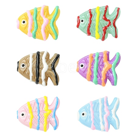 6Pcs 6 Colors Painted Glass Beads LAMP-CJ0002-93-1