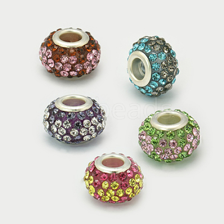 Resin Rhinestone European Beads GPDL-C004-S-1