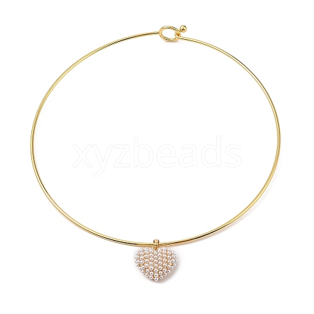 Brass with ABS Imitation Pearl Link Bracelets BJEW-Q350-05C-G-1