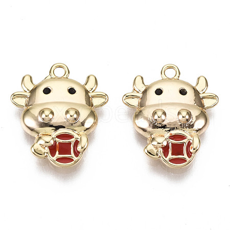 Brass Enamel Charms KK-N231-127-NF-1