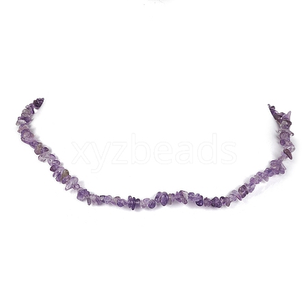 Natural Amethyst Chip Beaded Necklace NJEW-JN04615-06-1