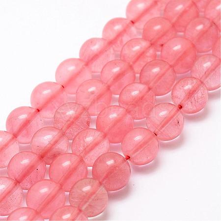 Cherry Quartz Glass Bead Strands G-P256-06-10mm-1