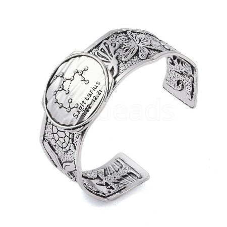 Constellation Alloy Open Cuff Bangles for Women Men LS-BJEW-C064-01AS-12-1