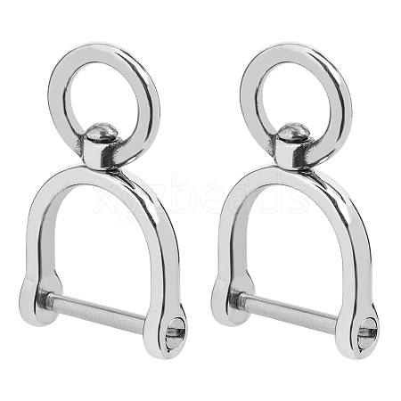 SUPERFINDINGS 2Pcs 304 Stainless Steel Keychain Clasps FIND-FH0005-19A-1