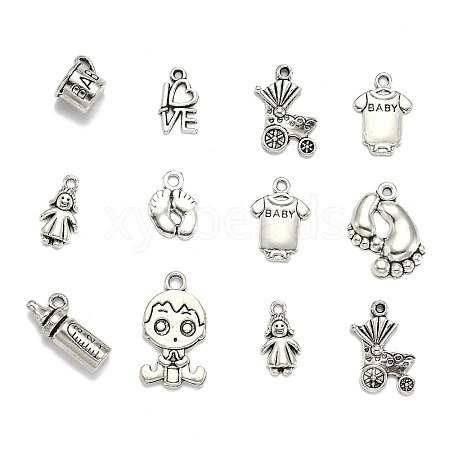 Mixed Tibetan Style Alloy Pendants for Baby TIBEP-X0092-AS-1