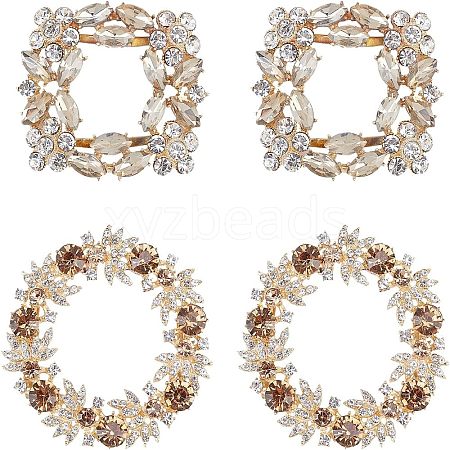 4Pcs 2 Style Alloy Shoes Buckle Clips ALRI-FG0001-02-1