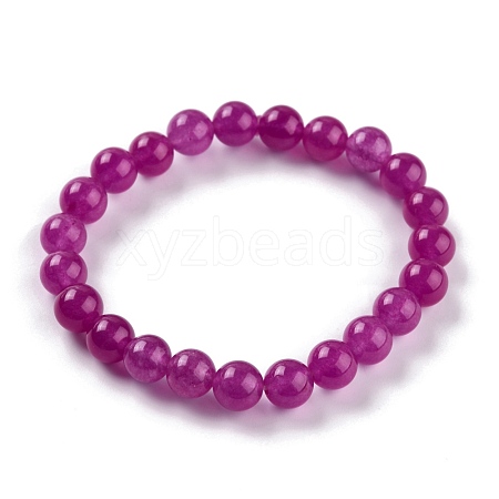 Dyed Natural Jade Beads Stretch Bracelets BJEW-J183-B-19-1
