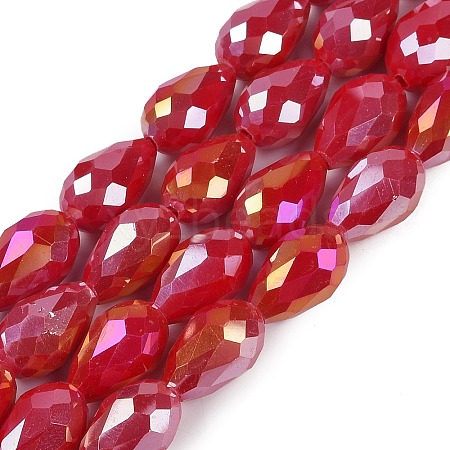 Opaque Solid Color Electroplate Glass Beads Strands EGLA-N013-P4mm-B07-1