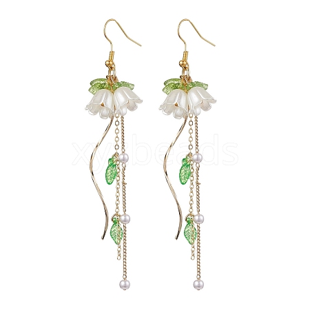 Flower Acrylic Dangle Earrings EJEW-JE05881-1