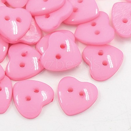 Acrylic Heart Buttons BUTT-E071-B-05-1