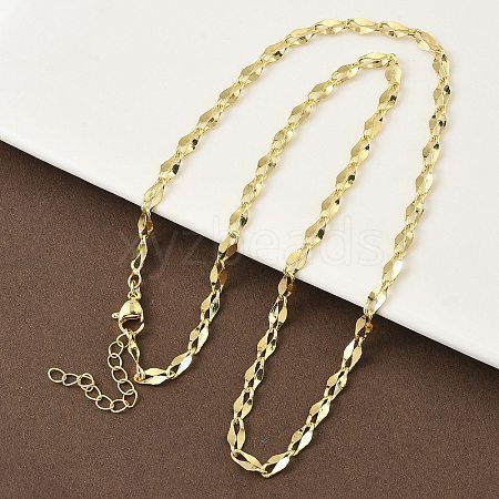 4MM Brass Dapped Chain Necklaces for Women NJEW-K271-02G-1
