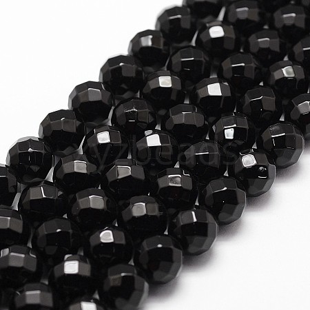 Natural Black Onyx Beads Strands X-G-D840-23-10mm-1