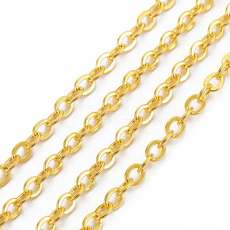 Brass Cable Chains CHC-T008-06B-G-8MM-01-1