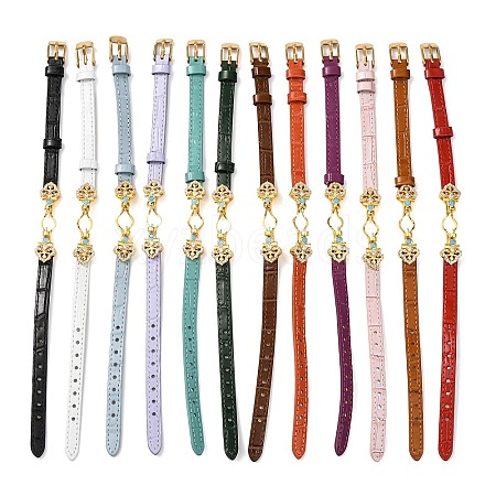 Adjustable Cowhide Bracelet Making for Beads BJEW-P394-05G-1