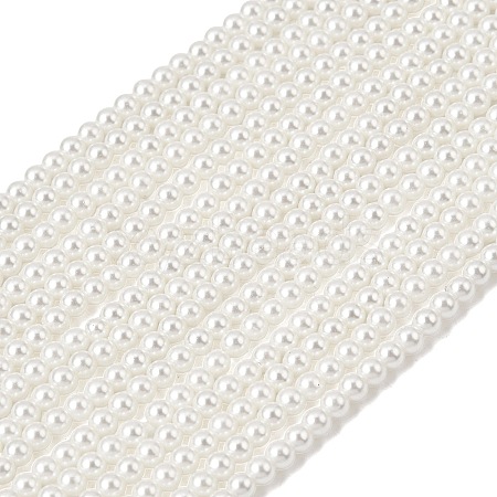 Eco-Friendly Dyed Glass Pearl Round Beads Strands HY-A002-3mm-RB001-1