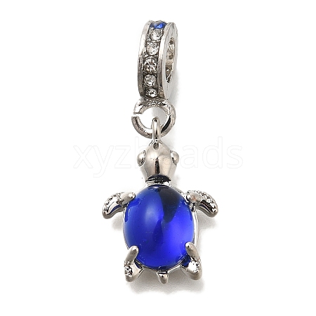 Rack Plating Alloy Rhinestone European Dangle Charms FIND-H005-45P-02-1