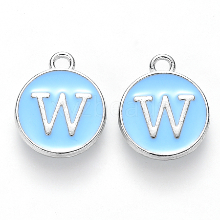 Platinum Plated Alloy Enamel Charms ENAM-S118-04W-P-1