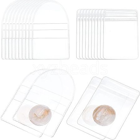 Olycraft 100Pcs 2 Style PVC Transparent Plastic Bags ABAG-OC0001-01-1