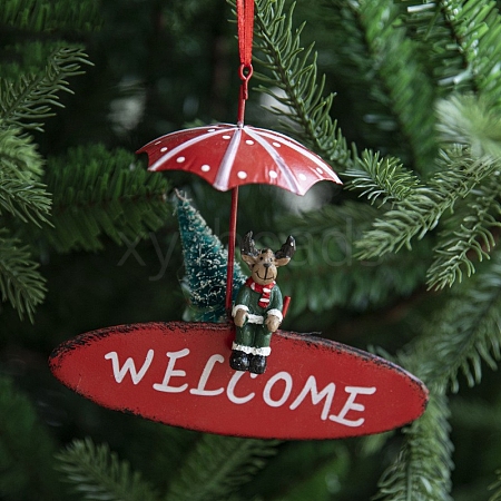 Christmas Theme Iron Umbrella Pendant Decoration PW-WG4C2A2-06-1