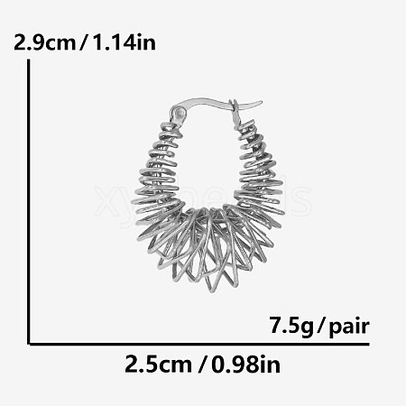 Stainless Steel European American Luxury Large Circle Hoop Earrings for Women VN4289-1-1