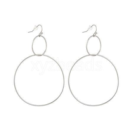 304 Stainless Steel Dangle Earrings EJEW-L237-03P-1