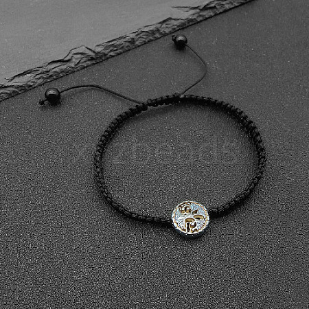 Alloy Tree of Life Bead Braided Bead Bracelets JJ4259-1-1